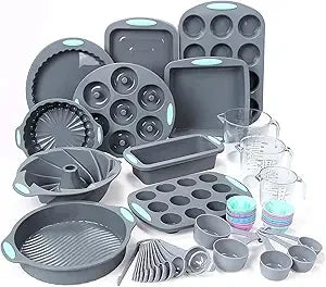 Silicone Baking Pans Set 54 Collection With Cake Molds Cups
