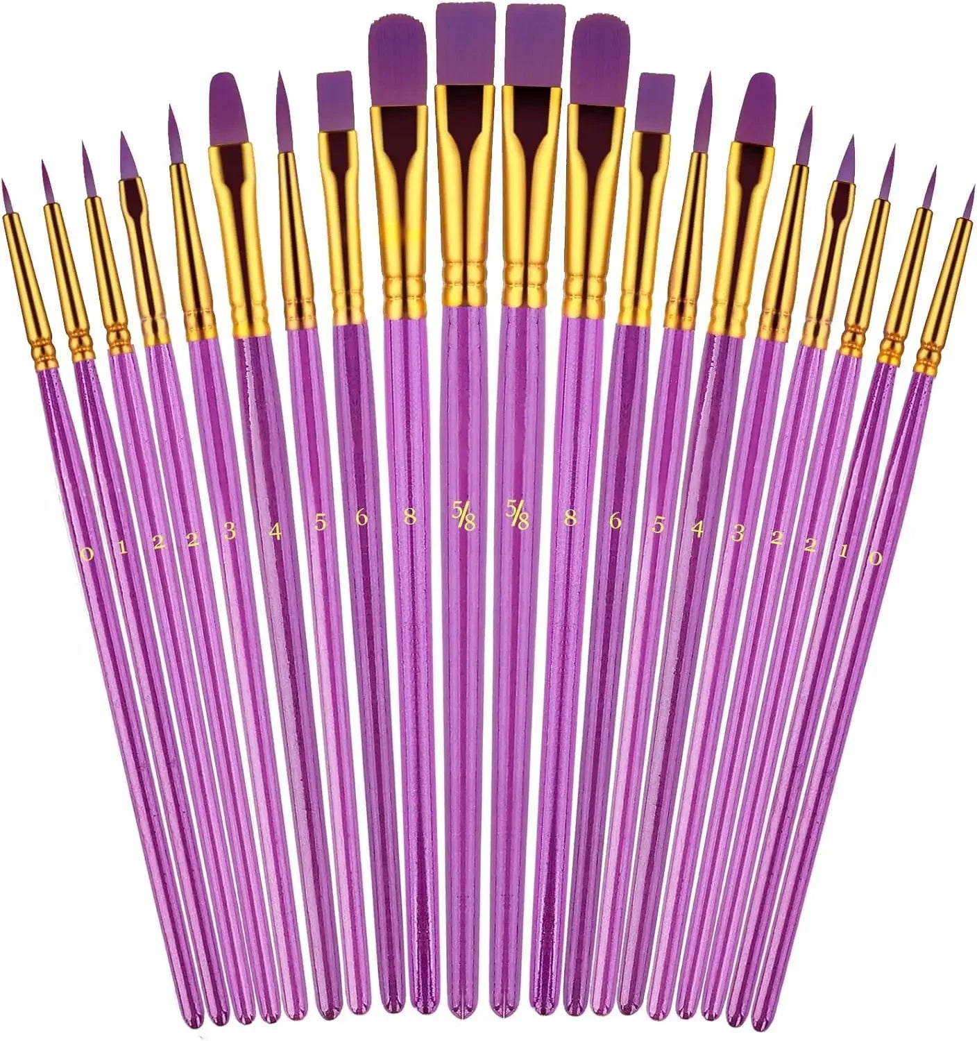 Handle 2 Pack Oil Watercolor Acrylic Brushes Professional