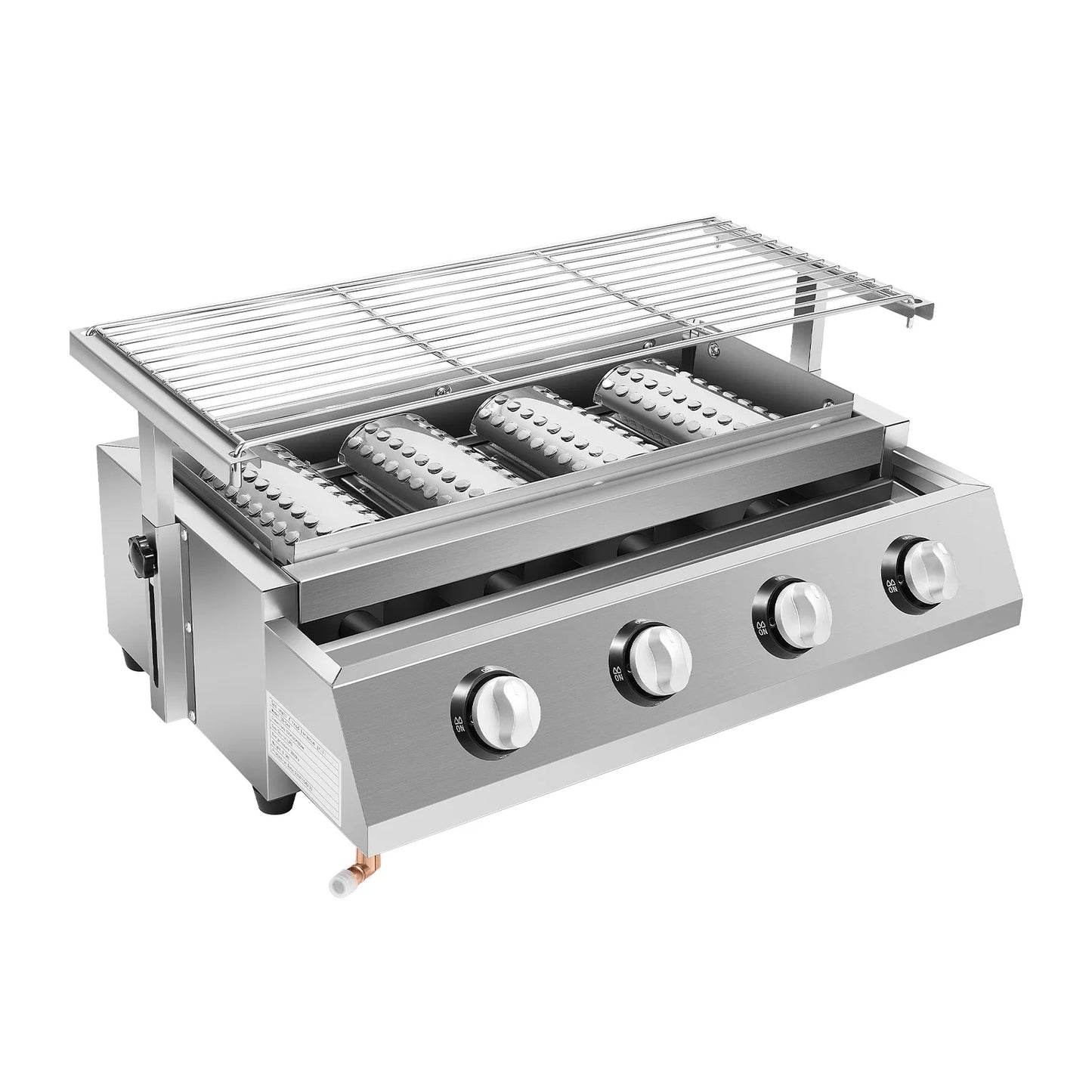 Portable 4 Burner Propane Gas Grill Smokeless Barbecue