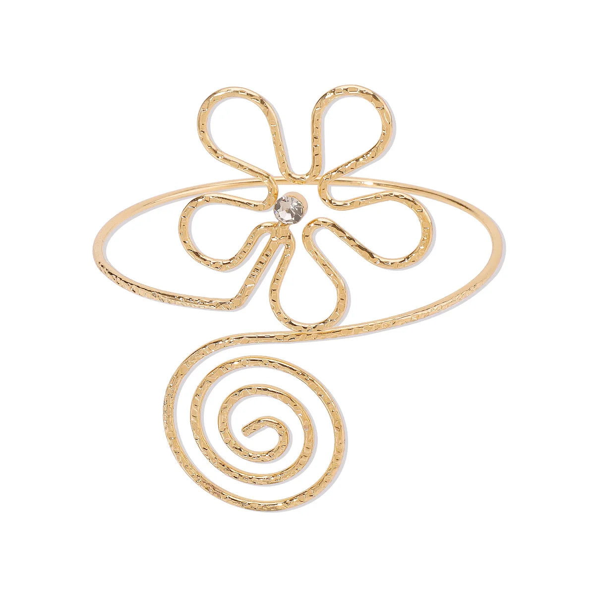 KMVEXO Punk Metal Leaves Flower Cuff Bracelet For Women