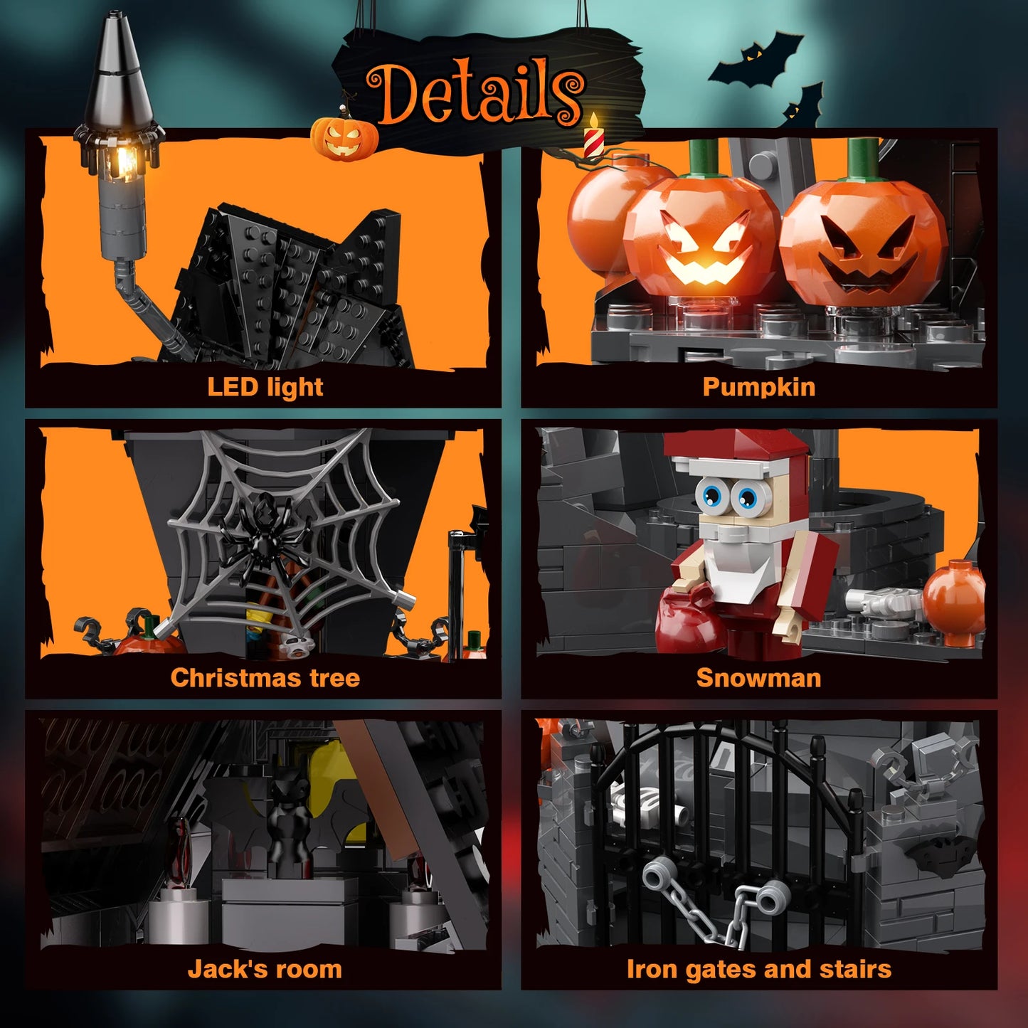 BuildMoc Nightmares Before Christmas Haunted House Blocks