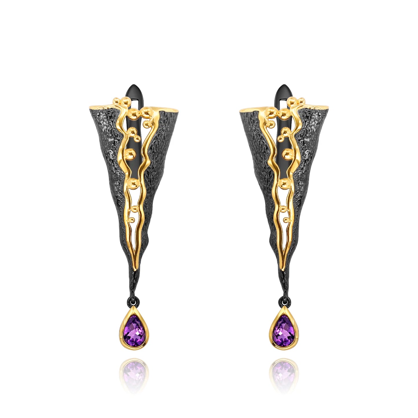 GEM'S BALLET 925 Sterling Silver Amethyst Drop Earrings