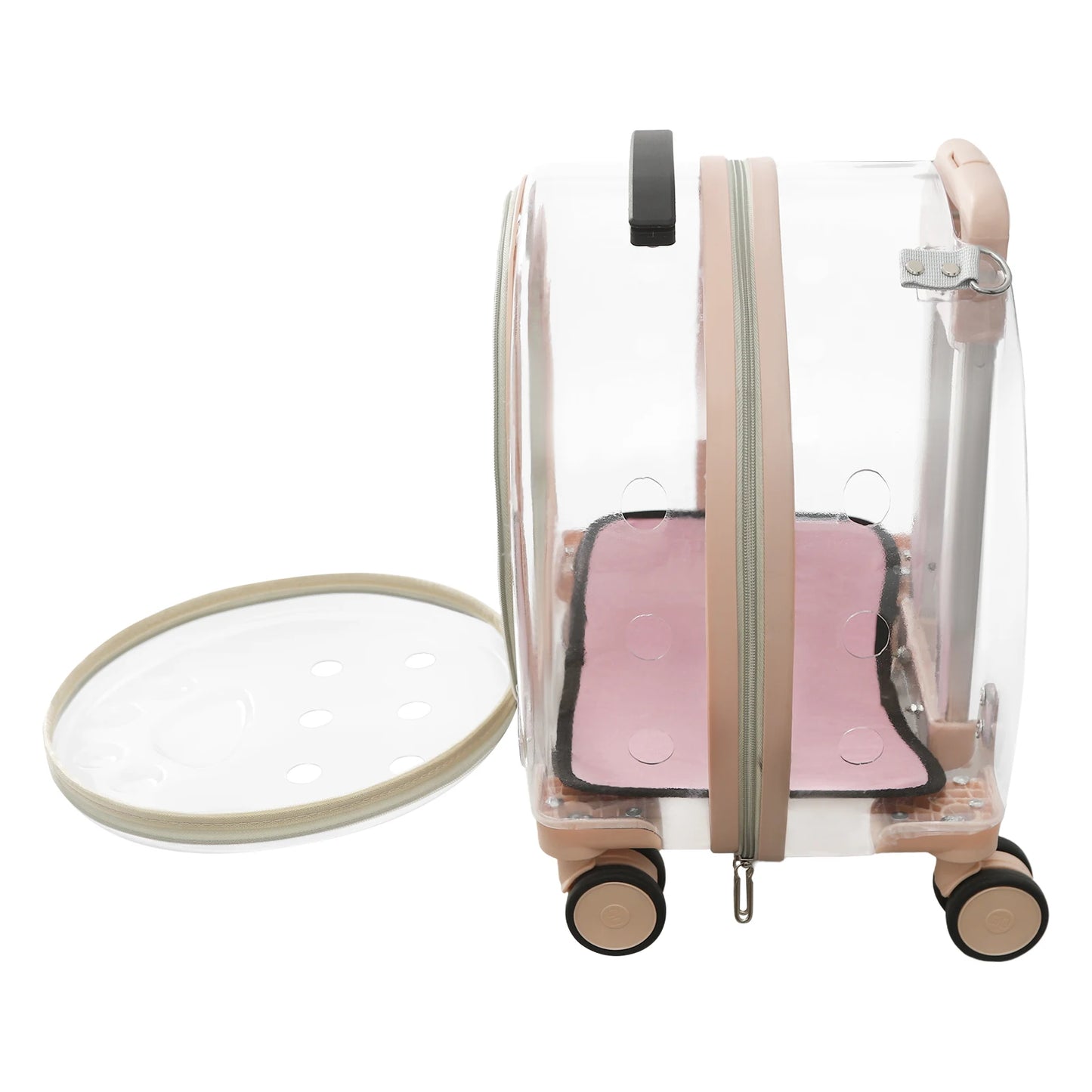 Breed Breathable Waterproof Cat Carrier With Rolling Wheels