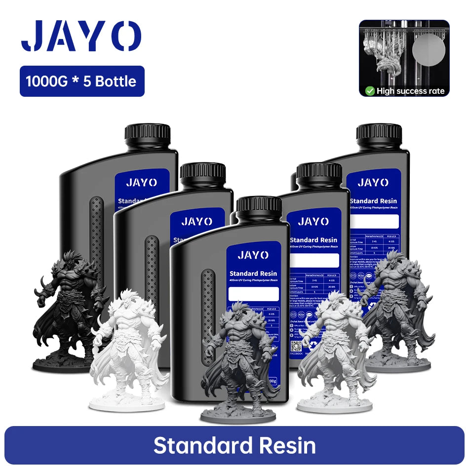 JAYO Standard Toughness Quick Cure Photopolymer Resin For LCD 3D Printing