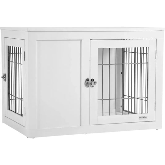 HUANZHUANG Dog Crate Furniture Wire Kennel End Table Doors
