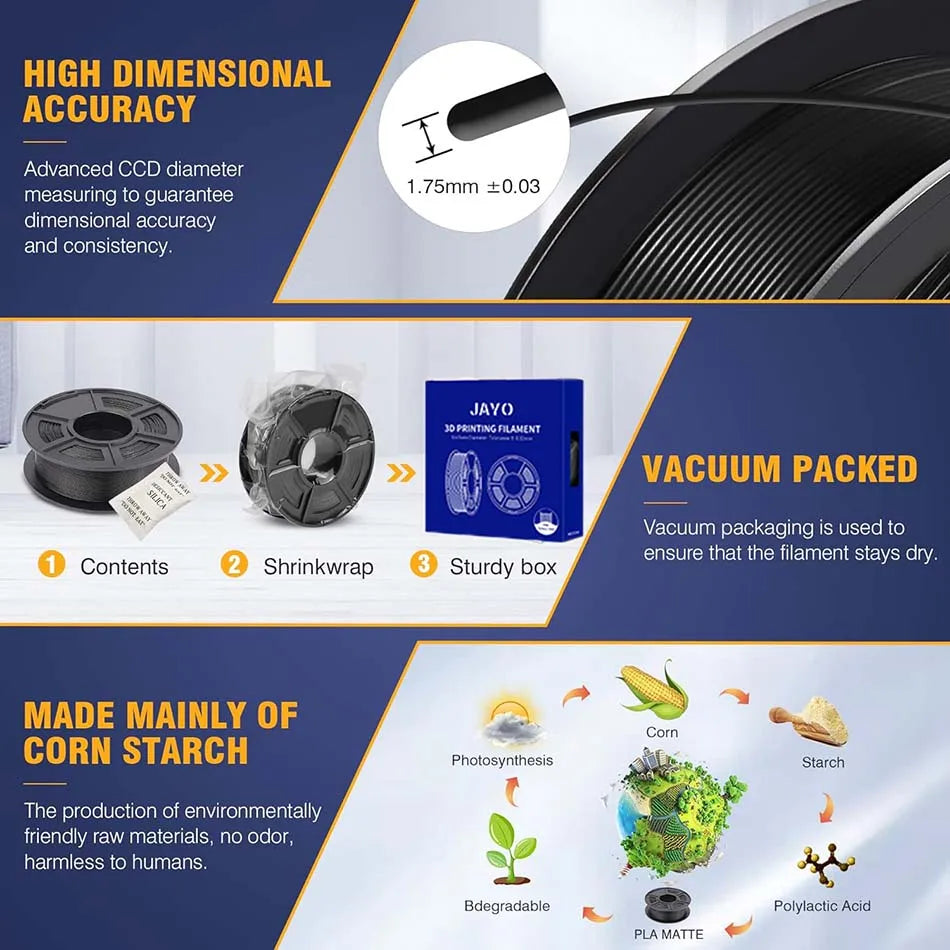 JAYO Matte PLA Filament For 3D Printing Superior Finish