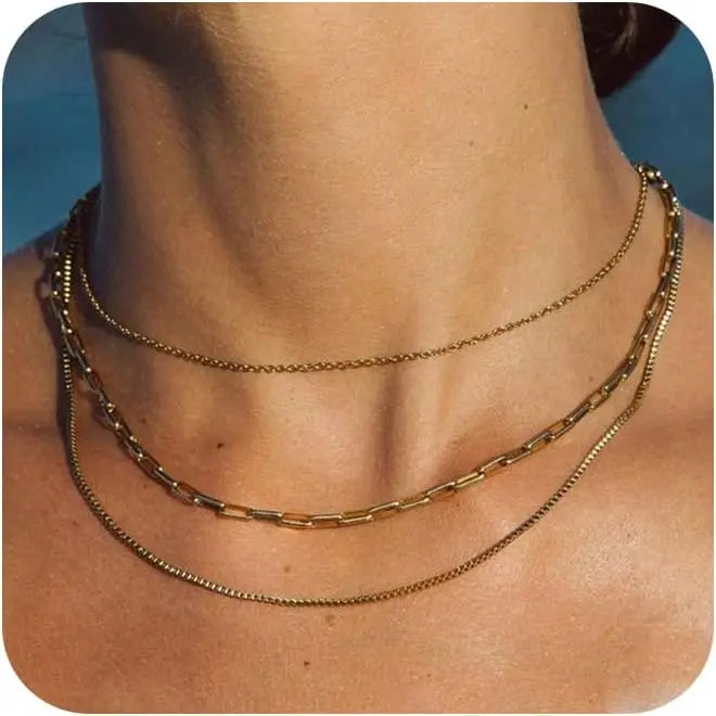 Zhejiang Women 14k Gold Plated Chunky Snake Chain Necklace