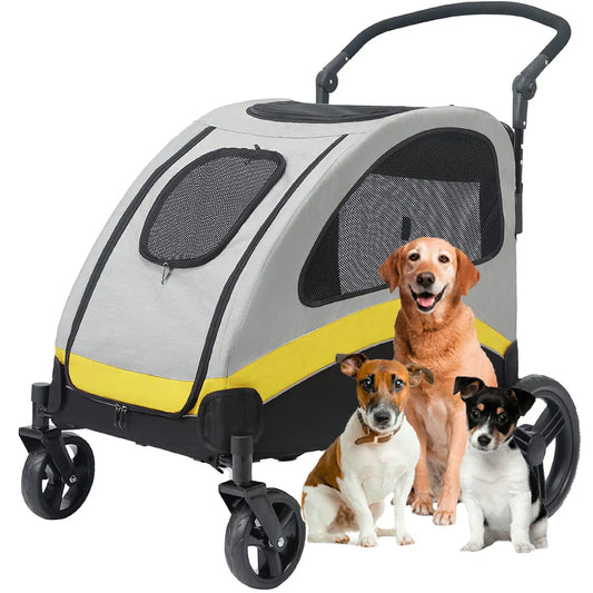 Dog Stroller Foldable Pet Jogger Wagon With Four Wheels