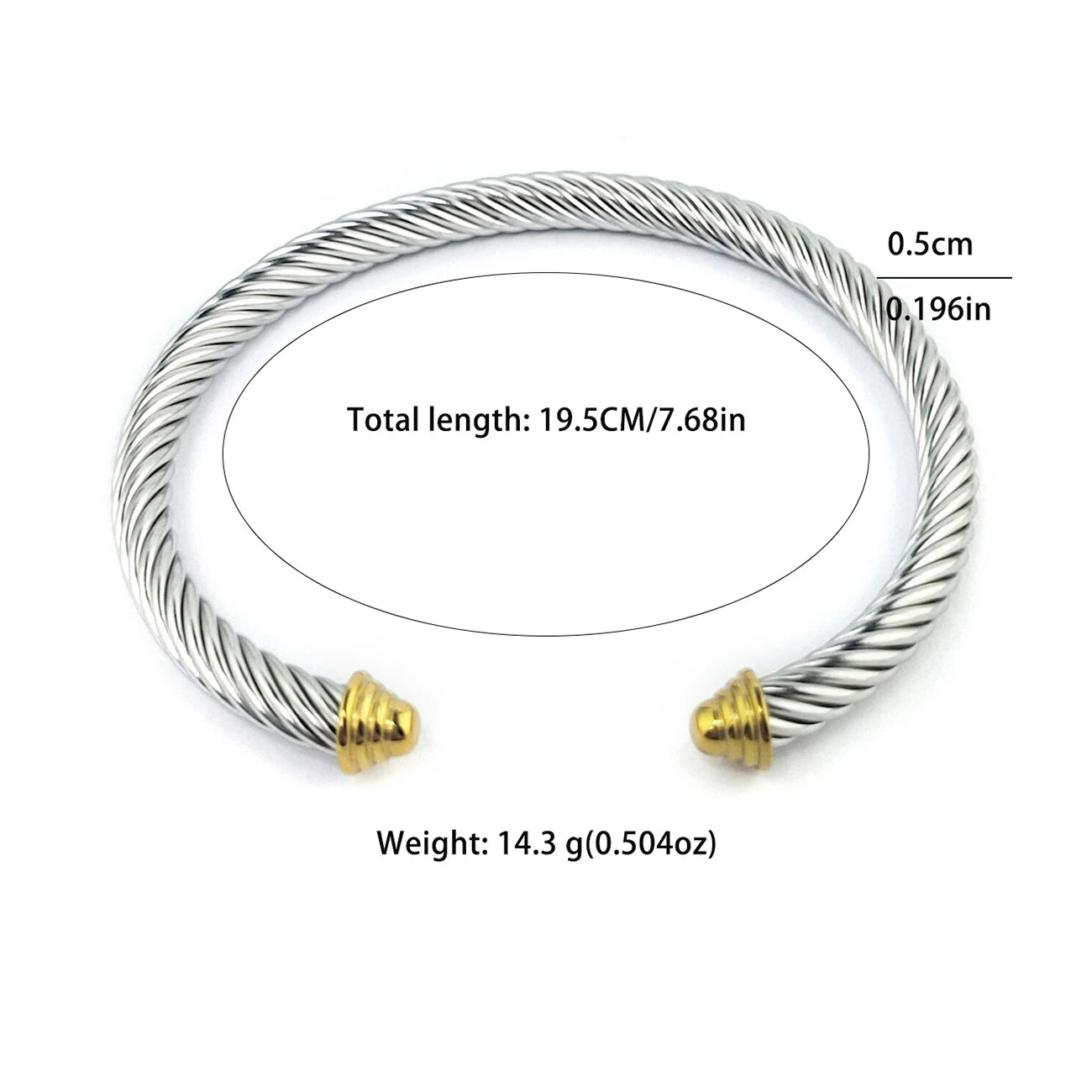 Kabolong Womens Stainless Steel Cable Bracelet Gift Box