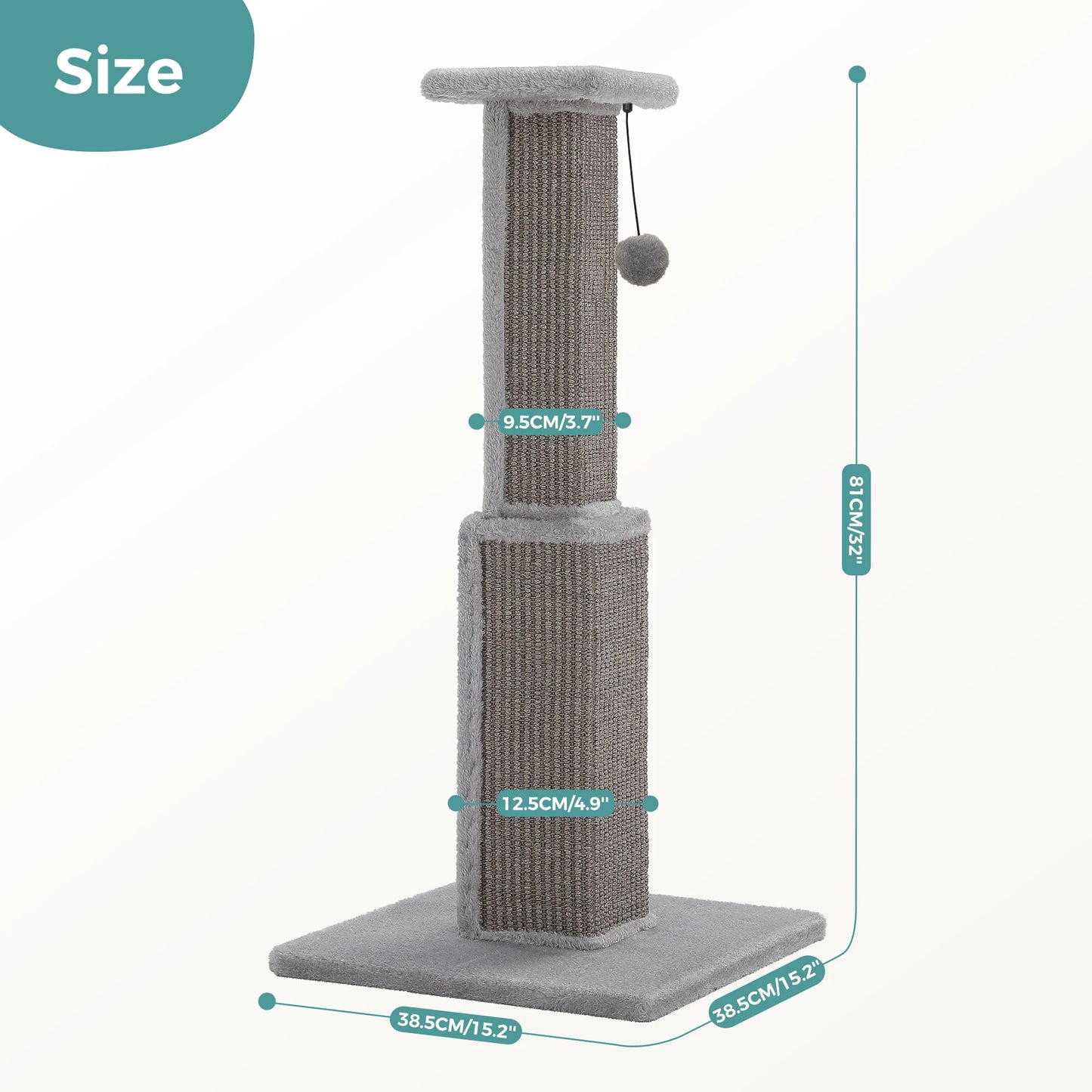 PAWZ Road Cat Scratching Post With Sisal Ball Toy Indoor