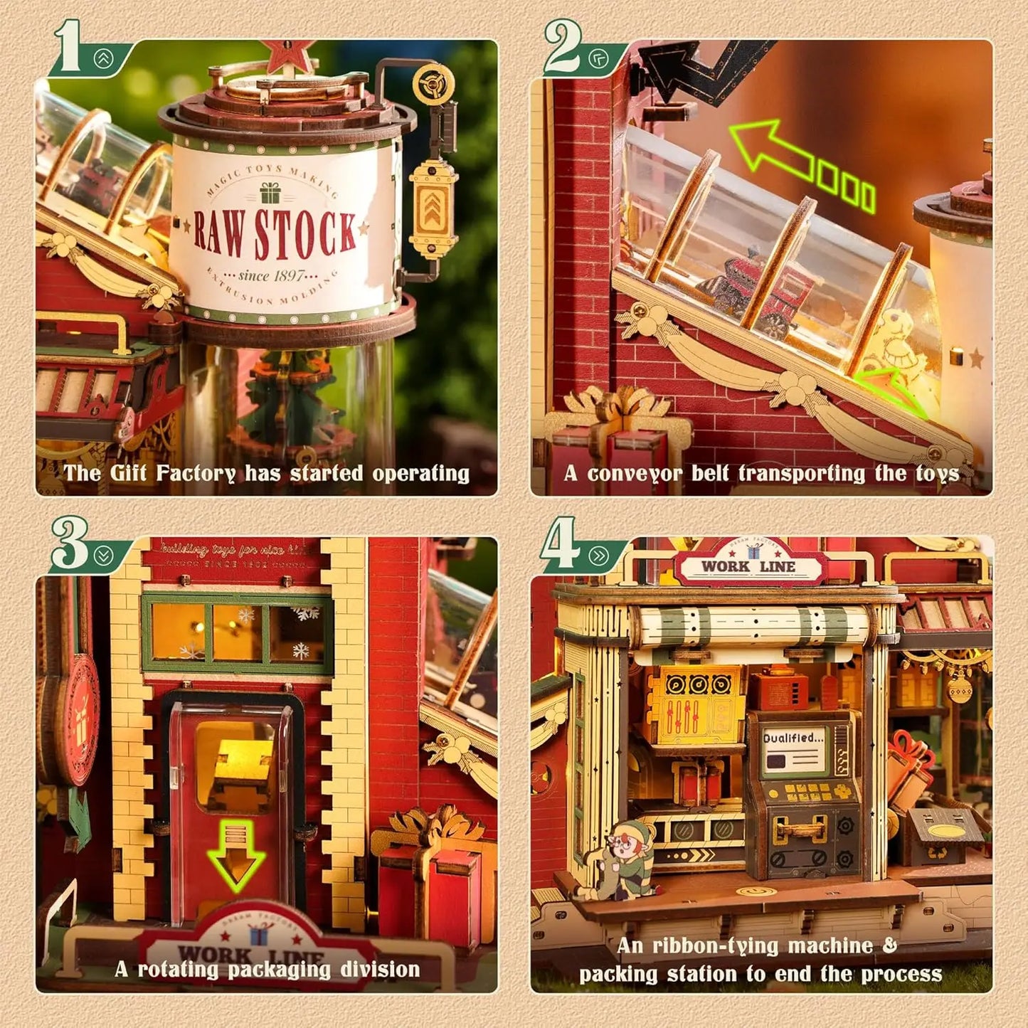 Robotime Rokr Wooden Music Box Dream Gift Factory 3D Puzzles