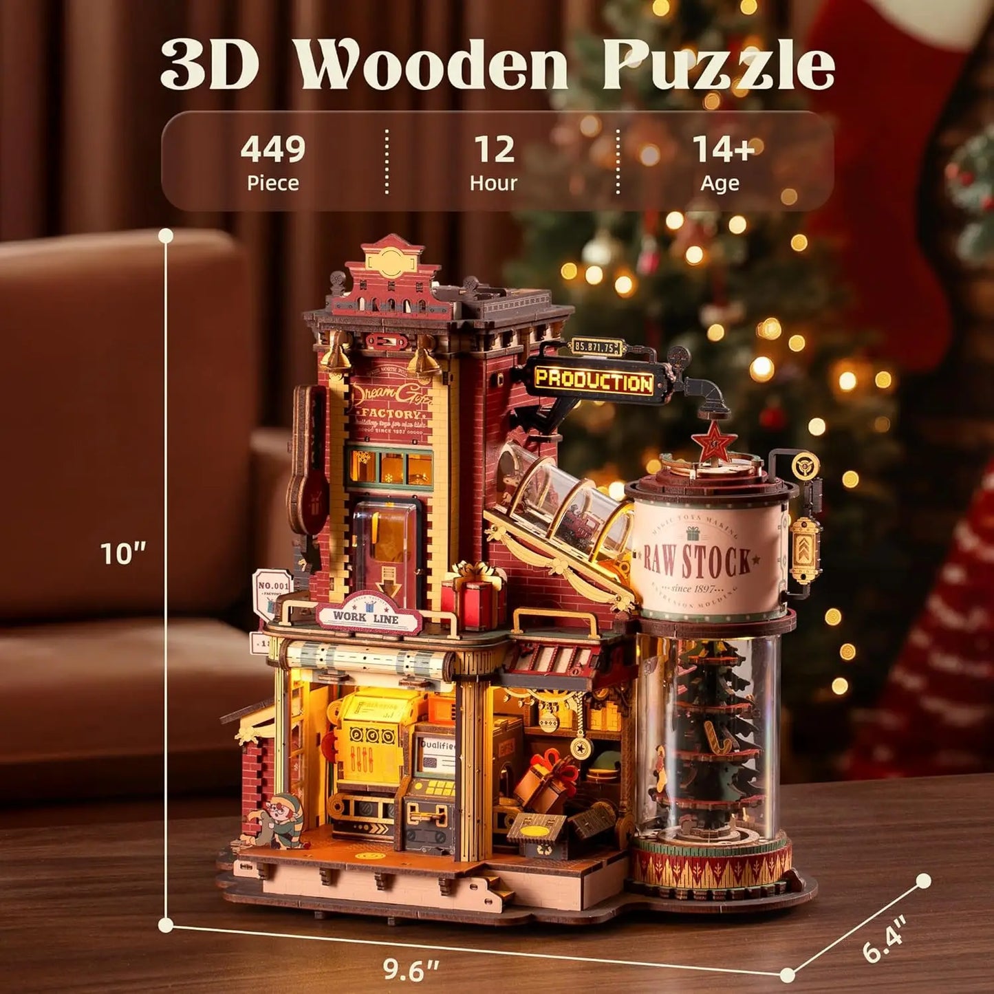 Robotime Rokr Wooden Music Box Dream Gift Factory 3D Puzzles