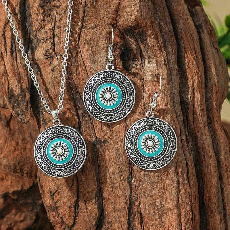 Lovbeafas Vintage Bohemian Hollow Geometric Jewelry Set