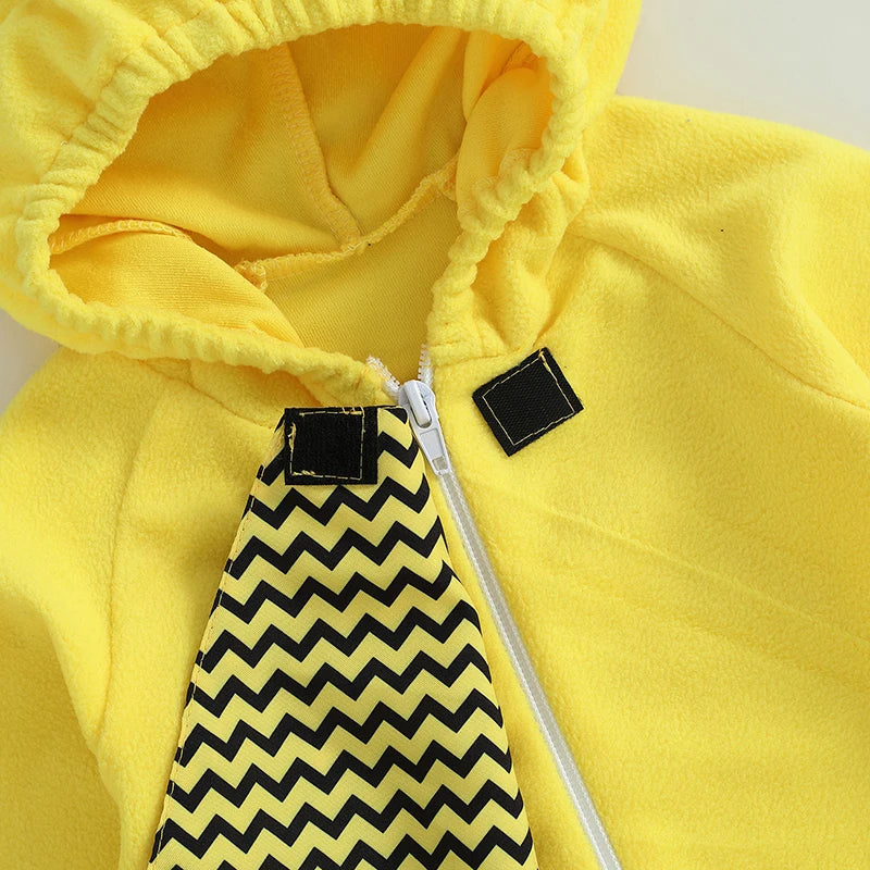 Pudcoco Baby Bee Costume Hooded Footie Jumpsuit Cosplay