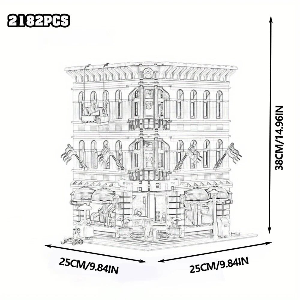 Creative Expert Brick Bank Cafe Corner MOC Building Blocks