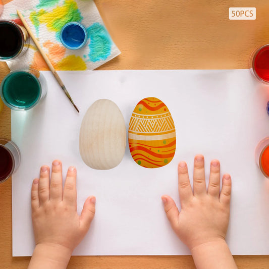 Hign-concerned Premium Wood Easter Eggs Craft Kit 50 Pieces
