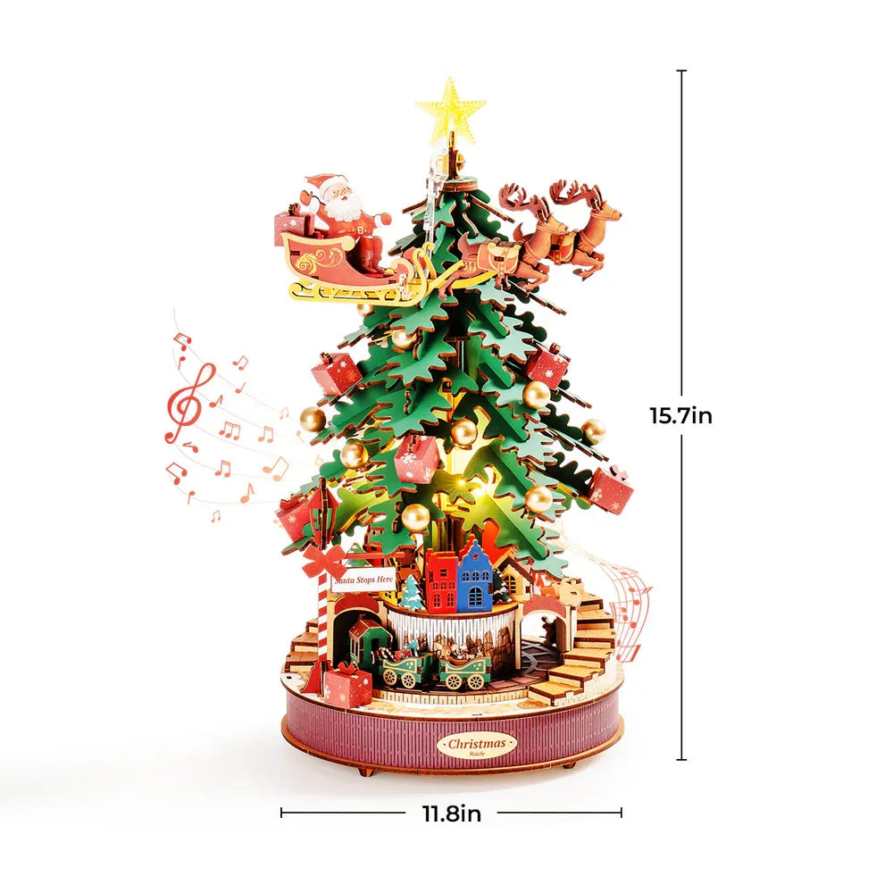 Robotime Rolife Christmas Melody Tree Music Box 3D Puzzle