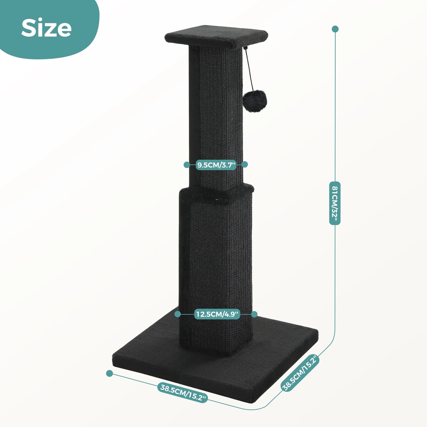 PAWZ Road Cat Scratching Post With Sisal Ball Toy Indoor