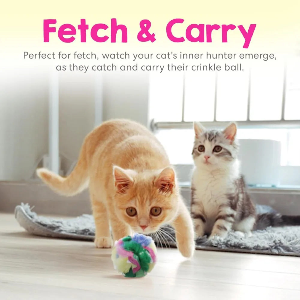 Hign-concerned Cat Crinkle Balls 24 Pack Indoor Toy Safer