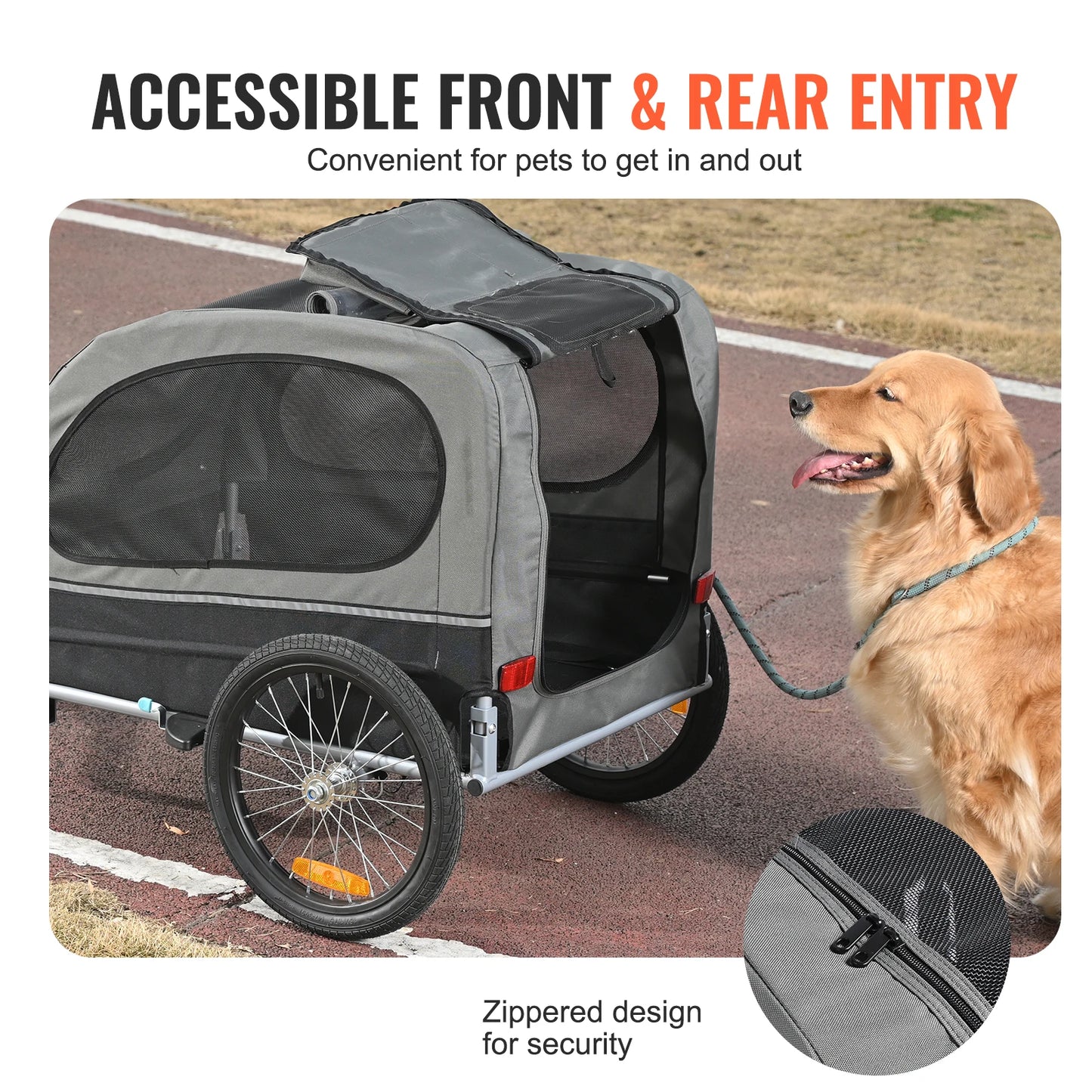 SucceBuy Dog Bike Trailer Carrier 88 Lbs Universal For Dogs