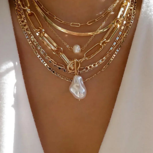 Bls-miracle Vintage Multi Layer Crystal Pendant Necklace