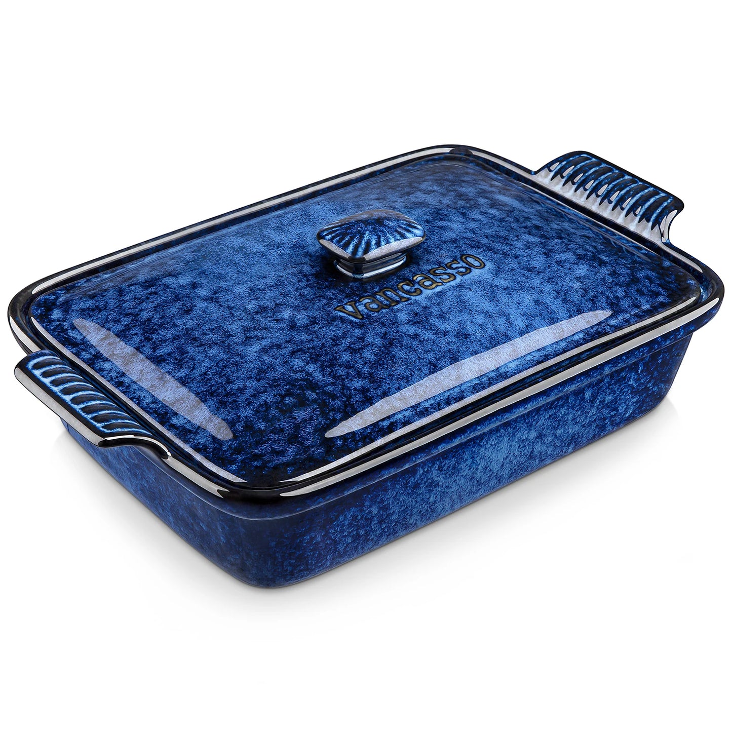 MALACASA Starry Stoneware Casserole With Lid Microwave