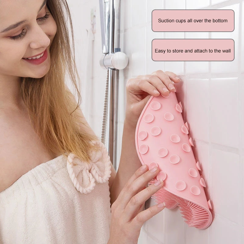 Hign-concerned Silicone Shower Foot Scrubber Bath Mat