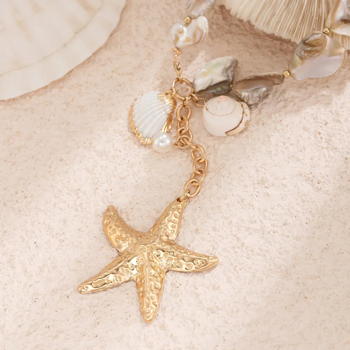 YJ WYWCN Retro Starfish Shell Pendant Necklace Women
