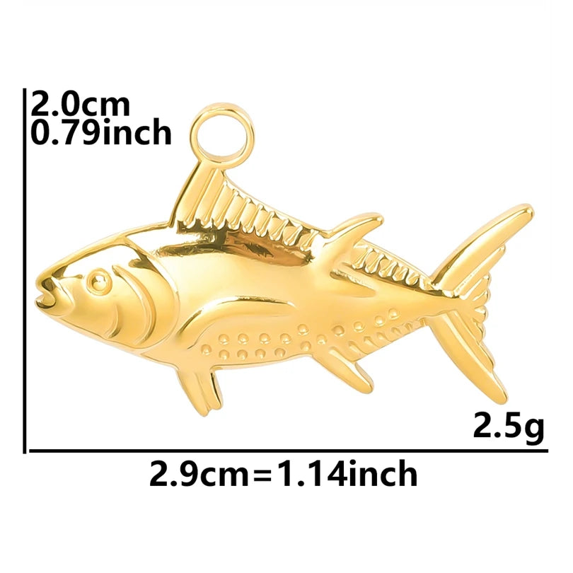 6Pcs GLOWCAT Real Gold Plated Ocean Charms Turtle Starfish