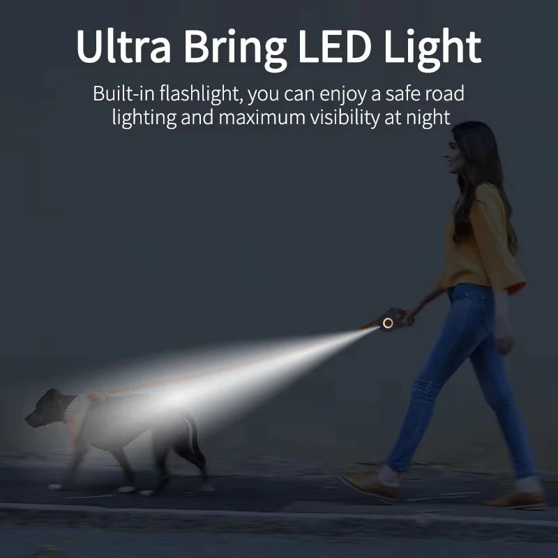 Booteely Automatic Retractable Dog Leash With Flashlight