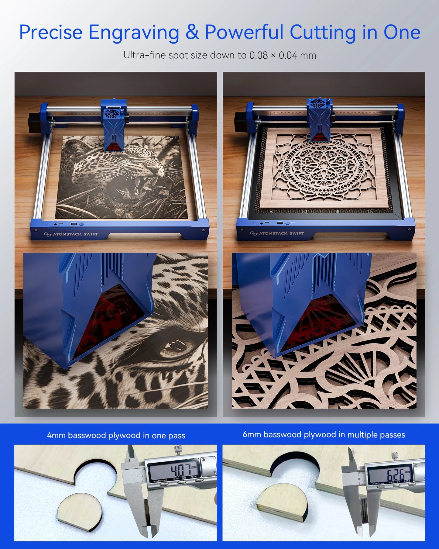 Atomstack Swift 7W Portable Laser Engraver For Wood Leather