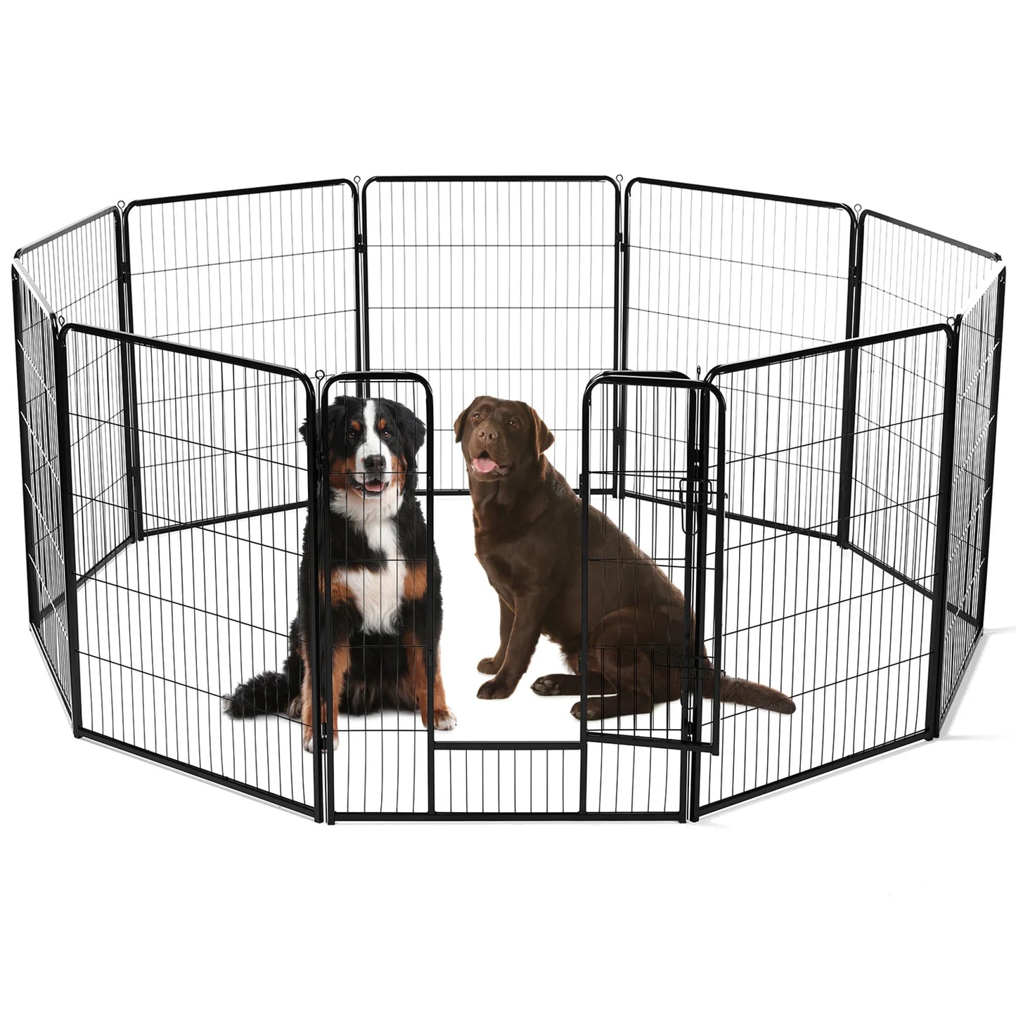 JHK Dog Playpen Indoor Outdoor Fence With Doors Heavy Duty
