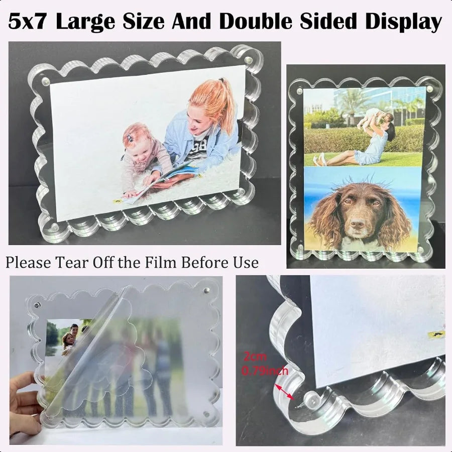 Hign Concerned Acrylic Magnetic Picture Frame Double Sided