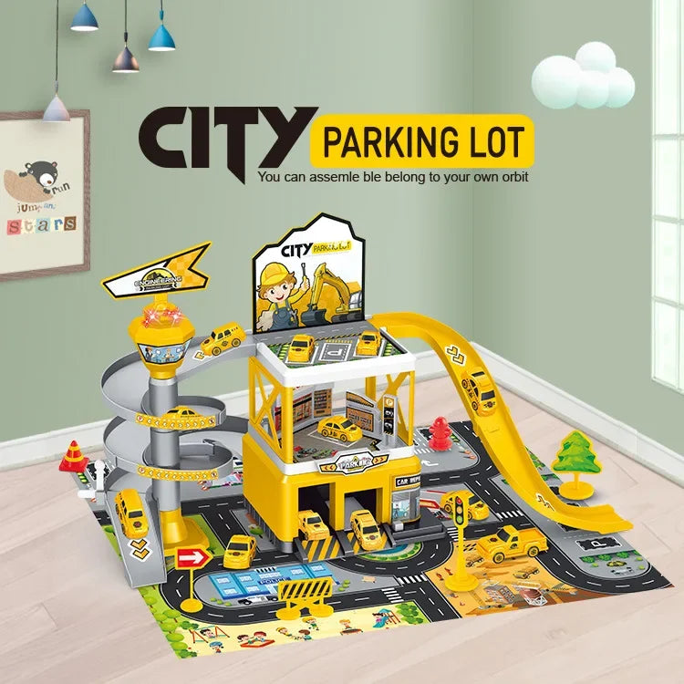 Railway Car Parking Kits DIY Race Track Cars Toy Set