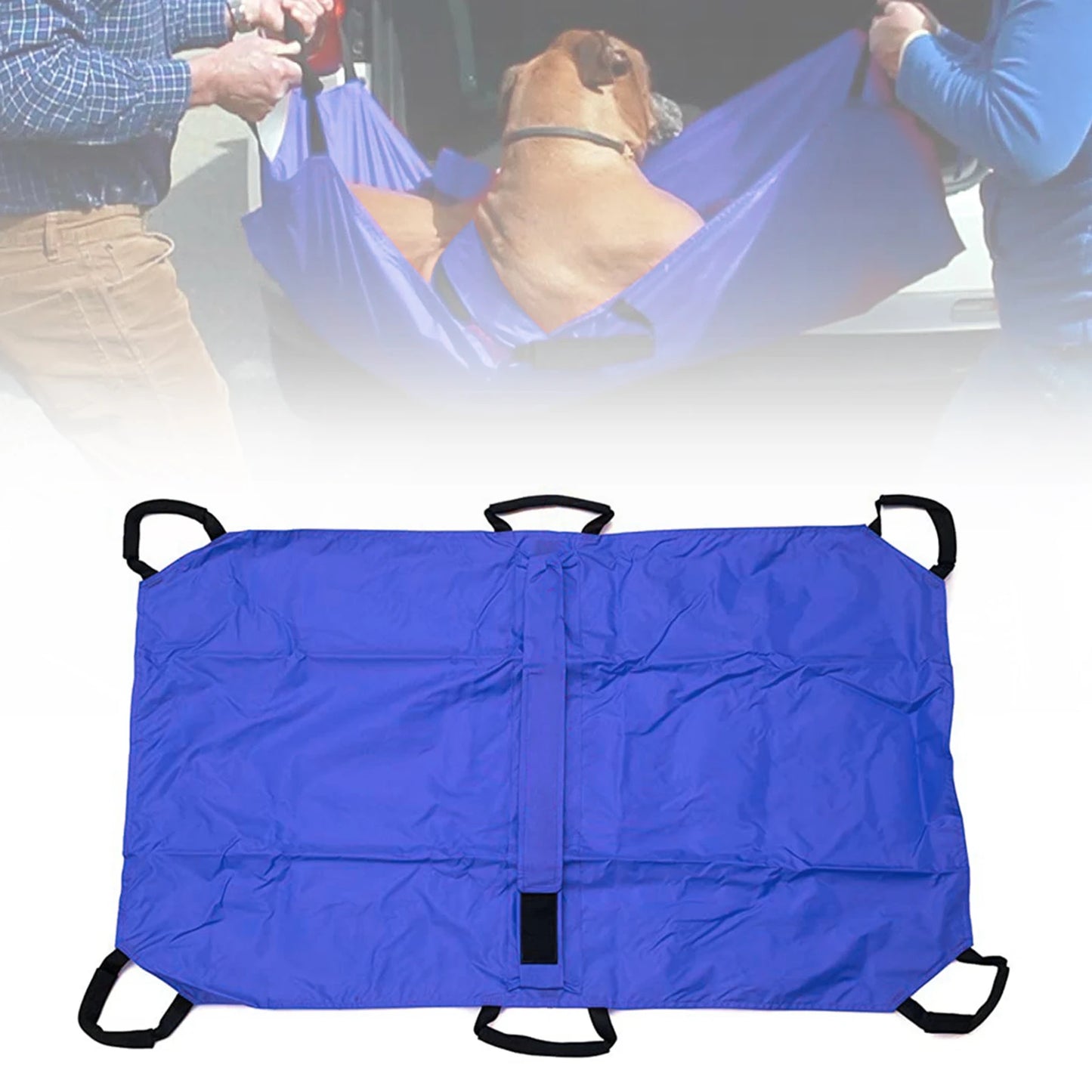 Foldable Pet Transport Stretcher With Six Handles And Safety