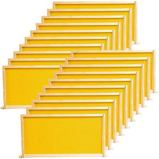 XMSJ Beehive Frames With Waxed Foundation Unassembled
