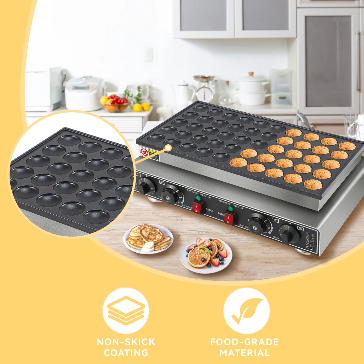 Hign Concerned Mini Pancakes Maker 110V 1800W Commercial