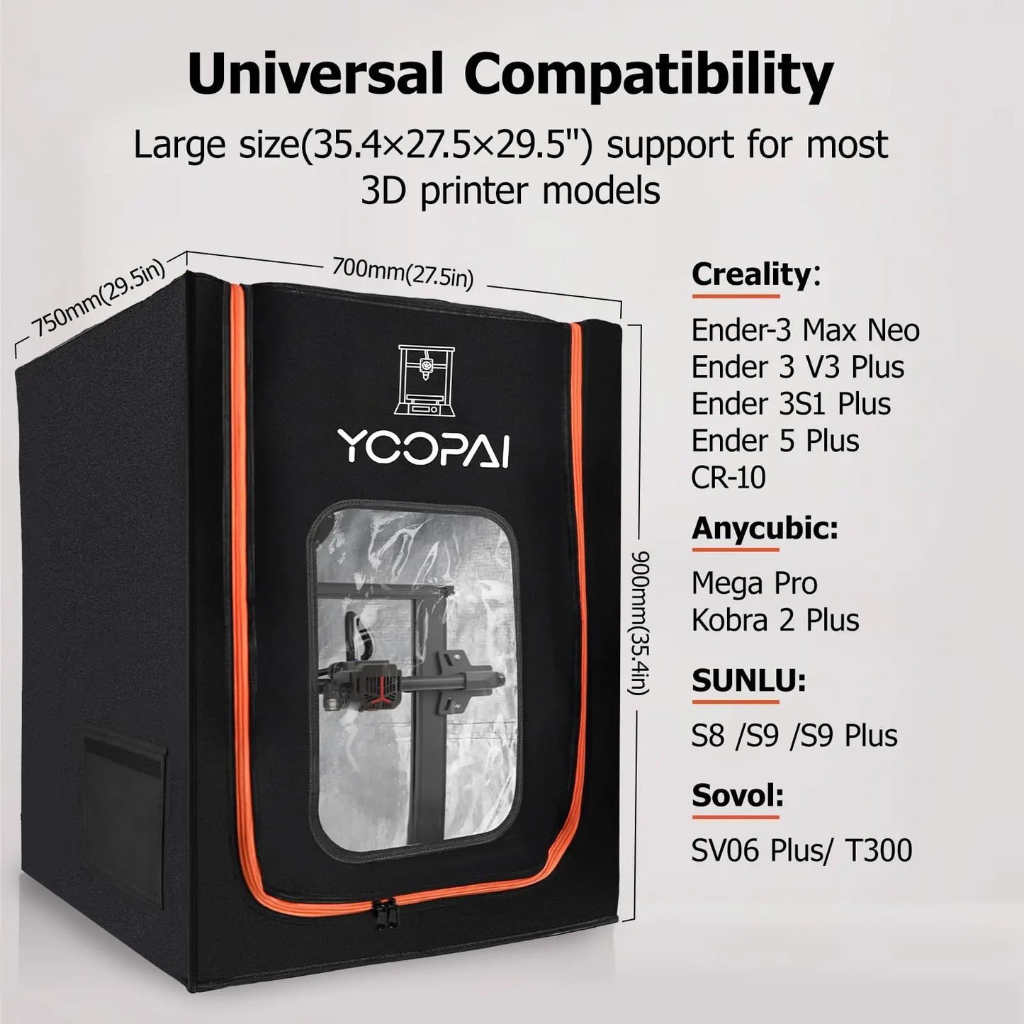 YOOPAI 3D Printer Enclosure with LED Light for Ender Series
