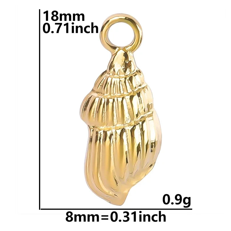 6Pcs GLOWCAT Real Gold Plated Ocean Charms Turtle Starfish