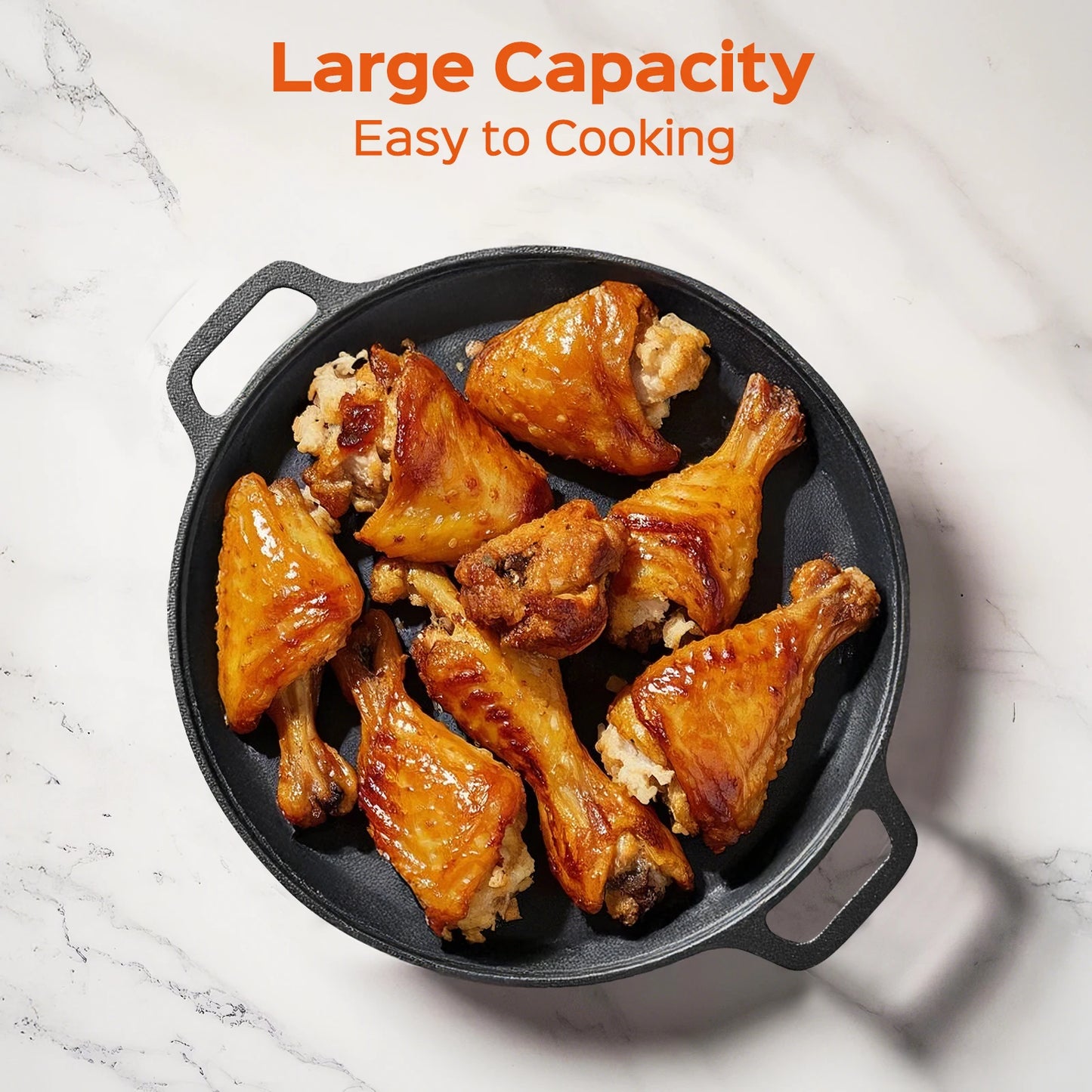 Hign Concerned Cast Iron Skillet Pre Seasoned With Dual Loop