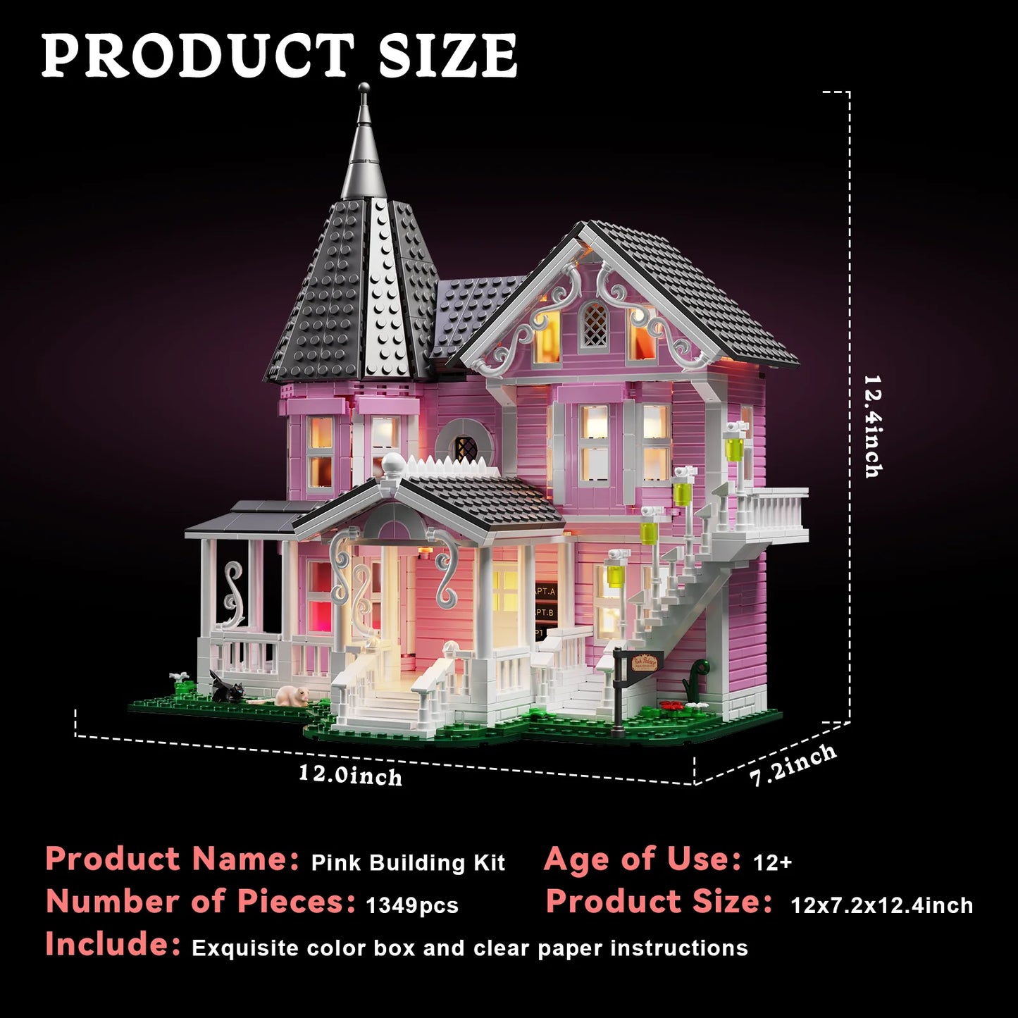 Palace Building Blocks Set With Lights Horror Haunted House