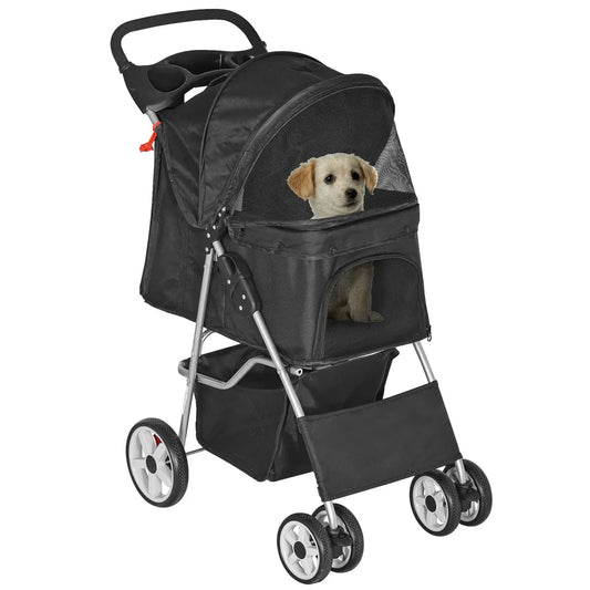 Hignconcerned Dog Stroller Carrier Foldable 4 Wheel Travel