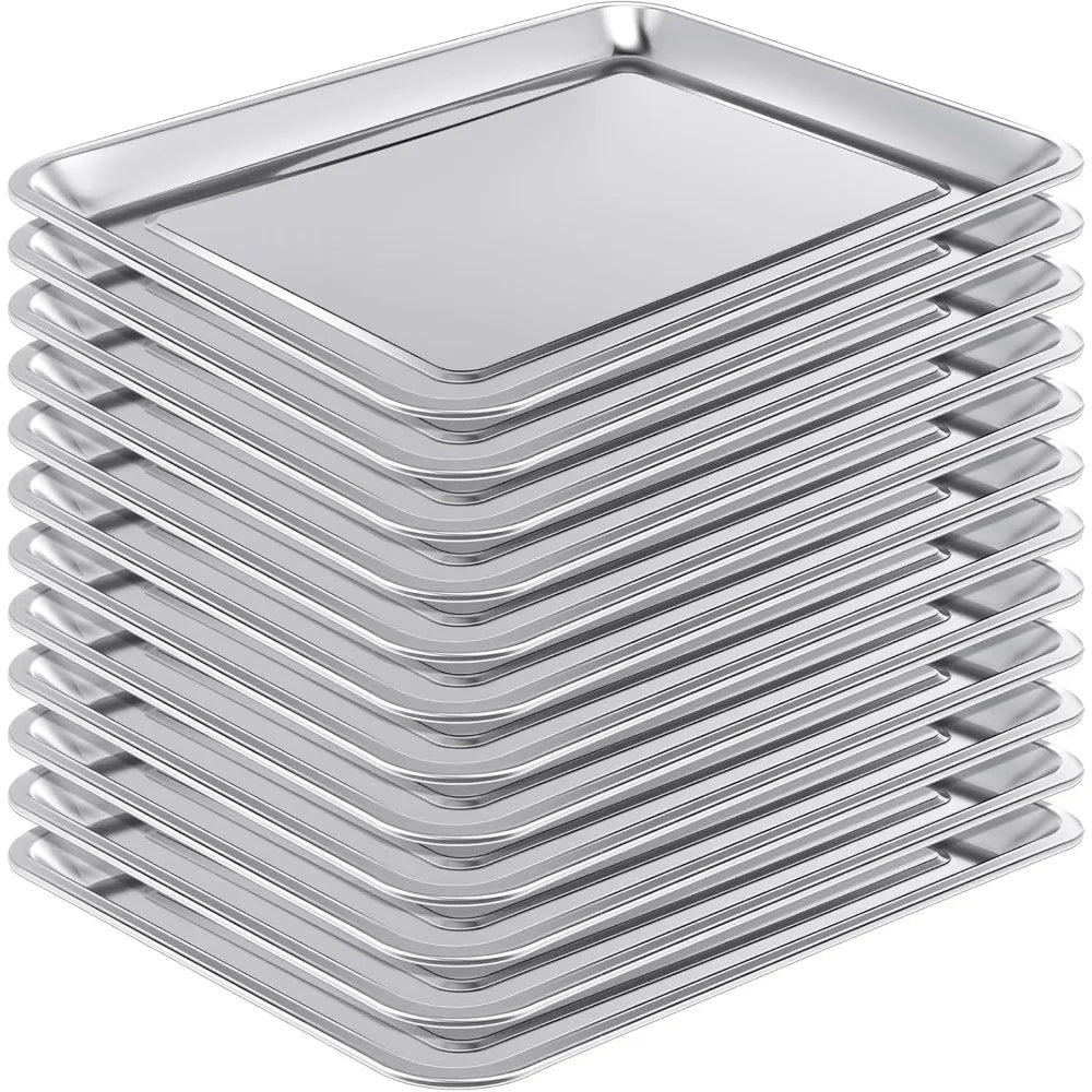12 Pack Stainless Baking Sheet Cookie Pans Nonstick