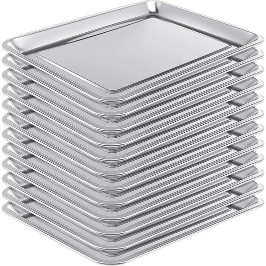 12 Pack Stainless Baking Sheet Cookie Pans Nonstick