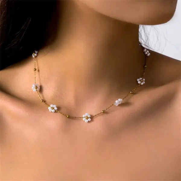 Rinhoo Pearl Tassel Necklace For Women Minimalist Jewelry