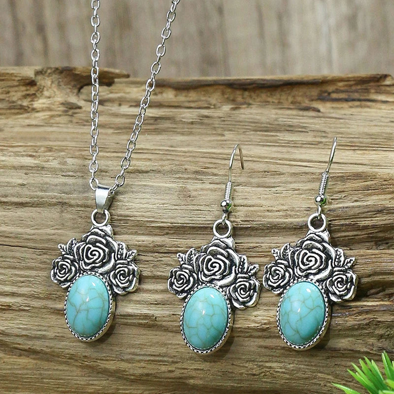 Lovbeafas Vintage Bohemian Hollow Geometric Jewelry Set