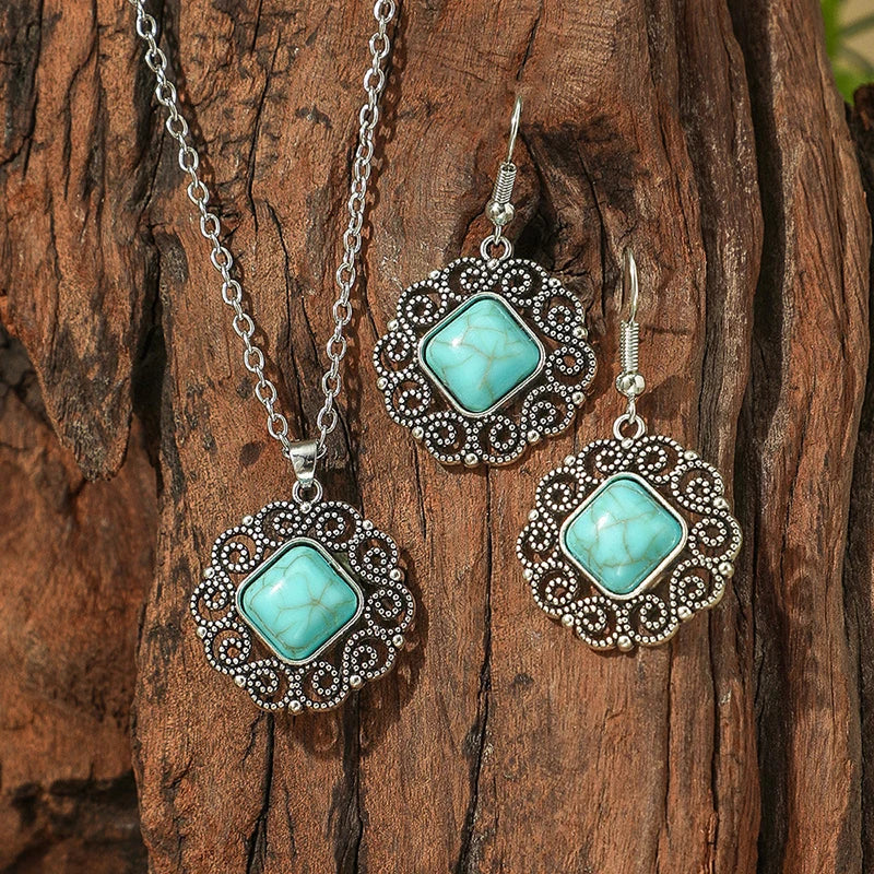 Lovbeafas Vintage Bohemian Hollow Geometric Jewelry Set