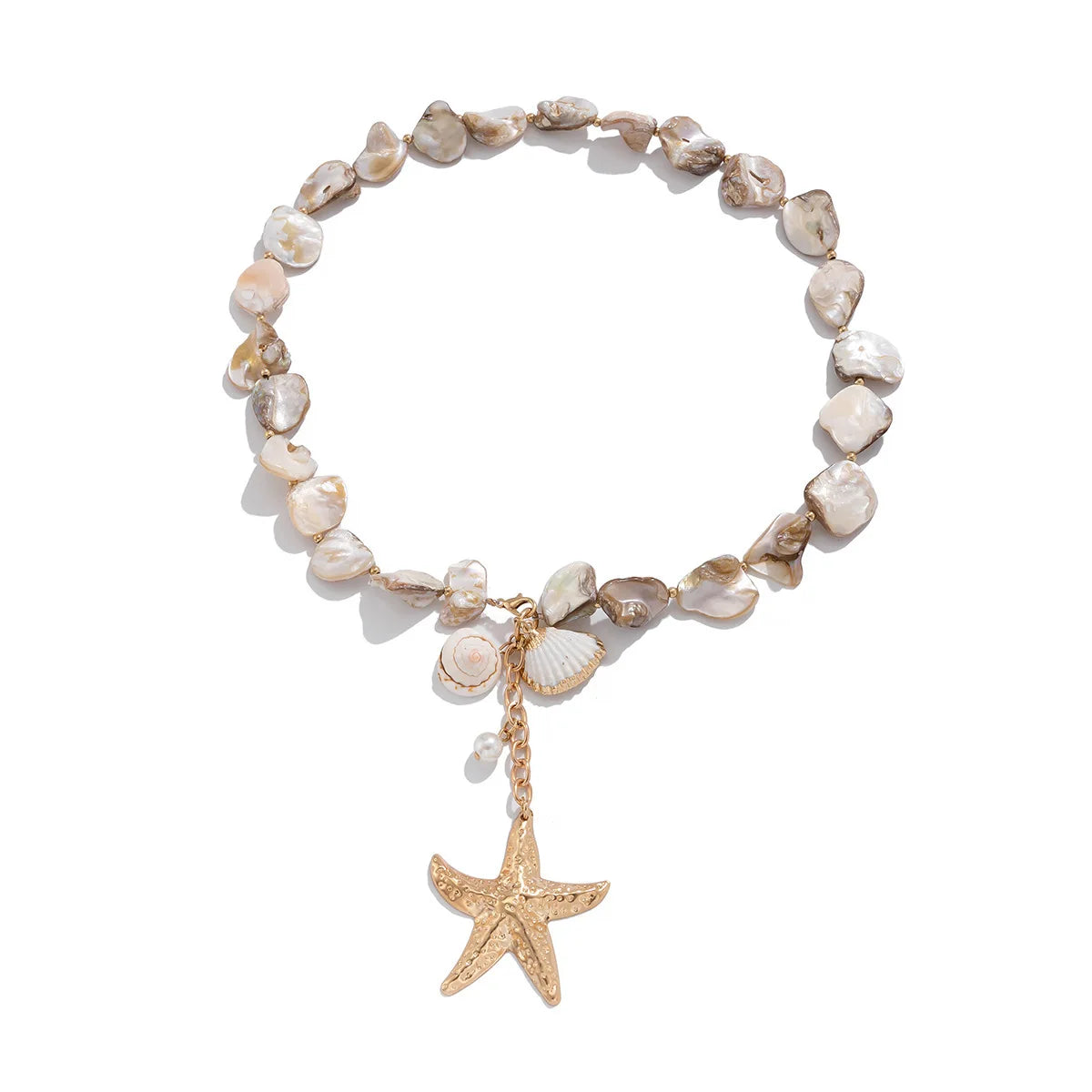 YJ WYWCN Retro Starfish Shell Pendant Necklace Women