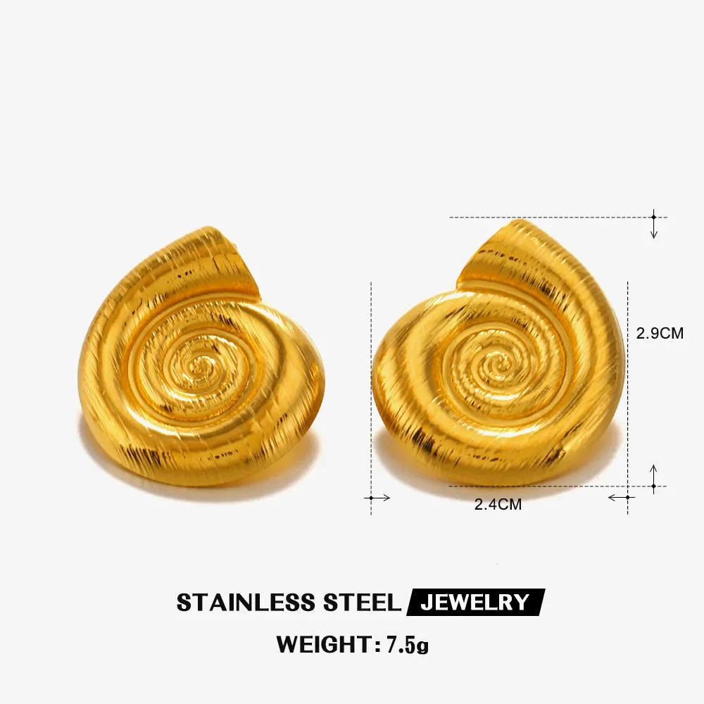 JWERCN Stainless Steel Starfish Shell Earrings For Women
