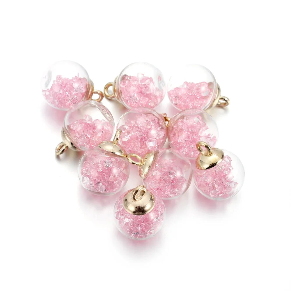 St.kunkkaCharms Glass Ball Star Charms 10Pcs DIY Jewelry